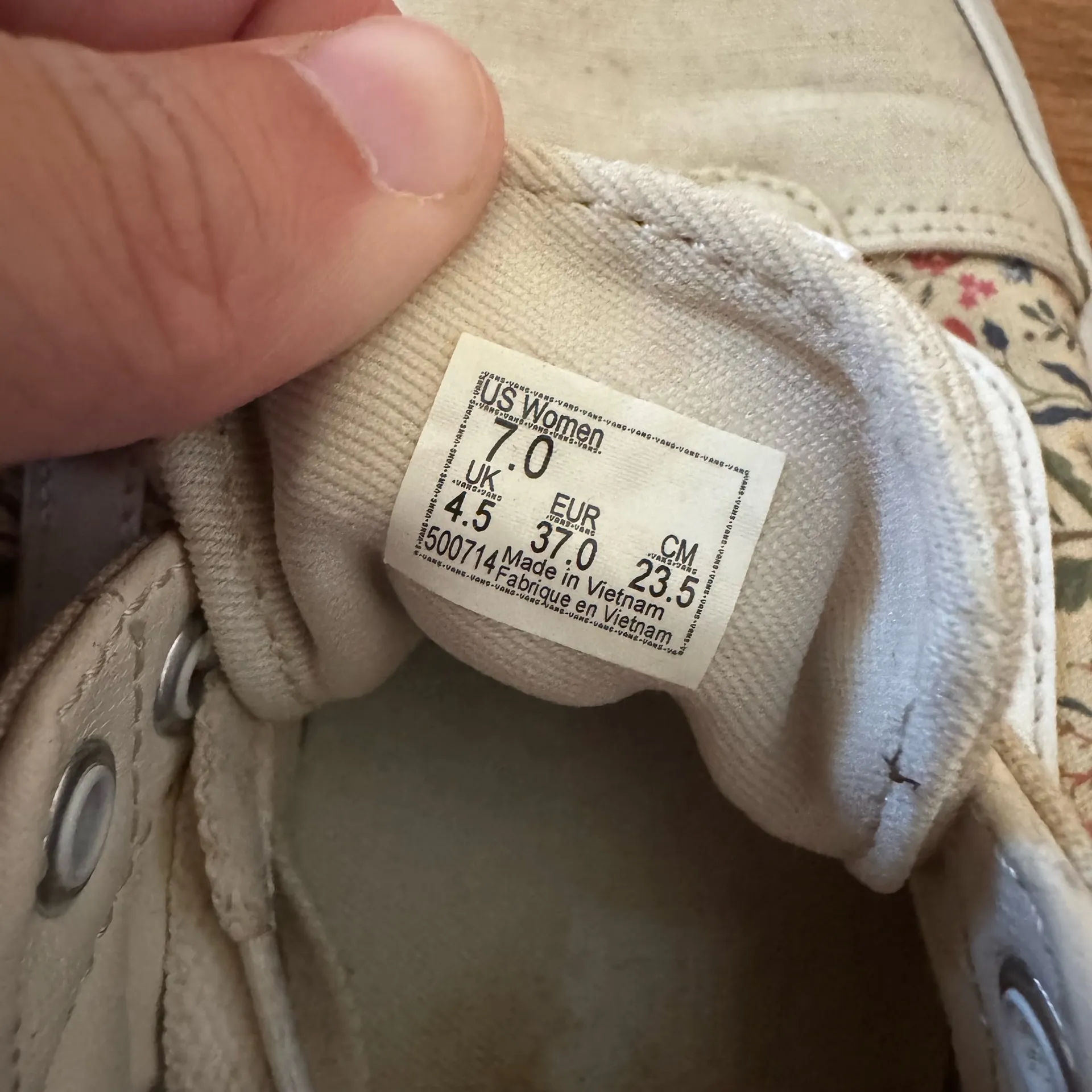 Vans Size 7 Floral Sneakers - Image 5