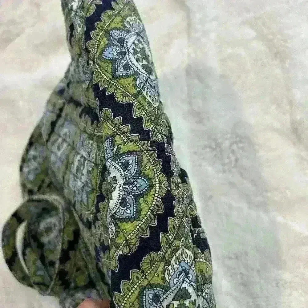 Vera Bradley Womens Cambridge Pattern Quilted Purse Green/‎ Navy - Image 5