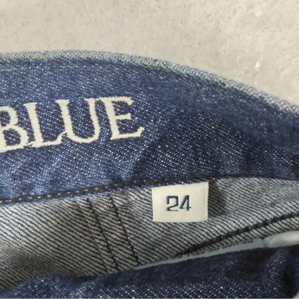 Daily Blue By AG Manya Jeans Straight Leg High Rise Dark Legacy Wash Size 24 NEW - Image 12