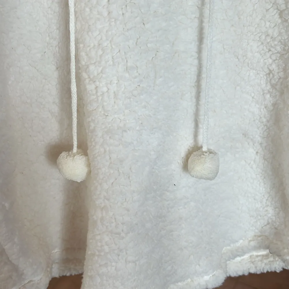 Miss Chievous Multi Color Blessed Cream Faux Sherpa Sweatshirt Hoodie Size Large - Image 3