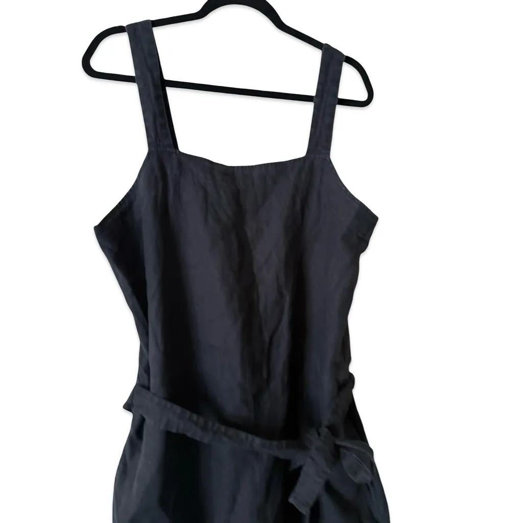 Everlane Black Linen Jumpsuit Size XL 16 - Image 4