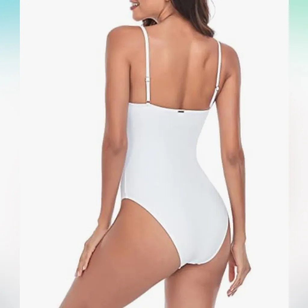 RELLECIGA Women's Retro One Piece Swimsuit High Cut Backless Bathing Suit - Image 5