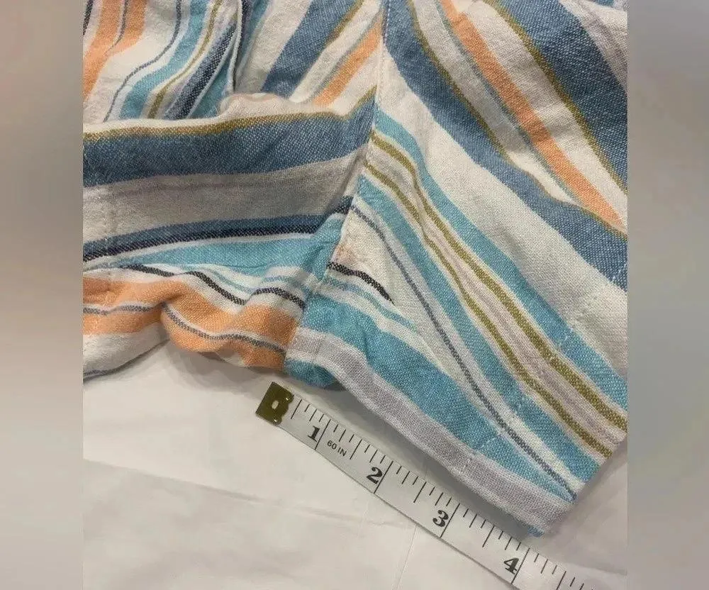 Briggs Ladies' Linen Blend Pull-On Short XXL Color Blue Stripe - Image 3