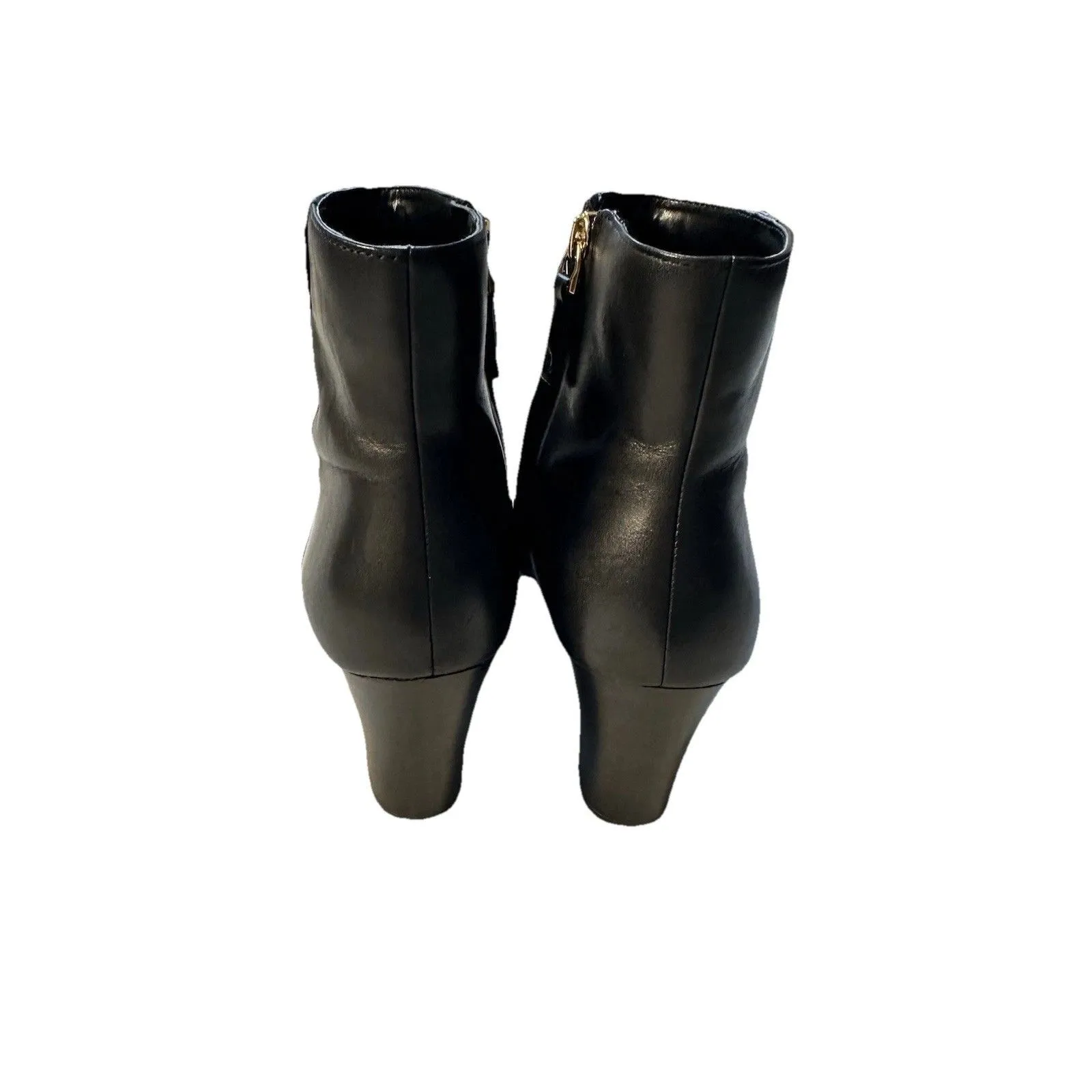 LAUREN Ralph Lauren Shaley black leather wedge ankle booties boots US 6 - Image 4