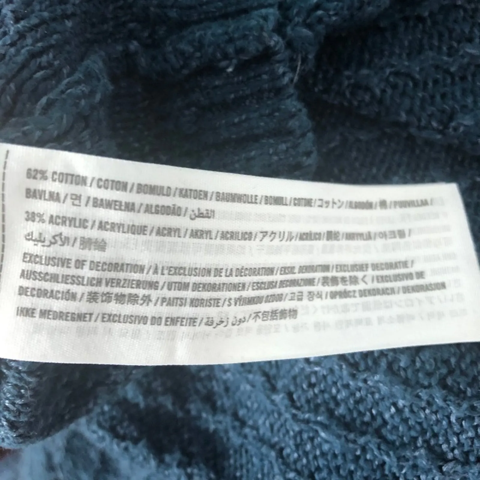 Hollister Blue Ribbed Pullover Sweater Size Medium - Image 9