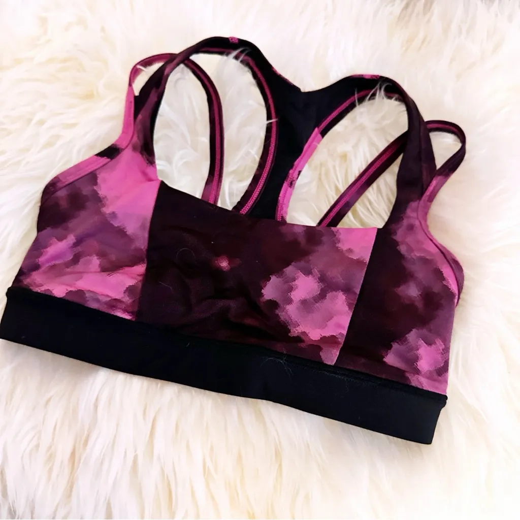 Lululemon Splendour Bra Sz 4 Blooming Raspberry/Black‎ - Image 8