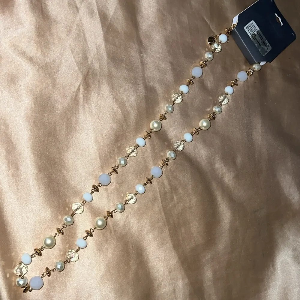 Liz Claiborne Long Beaded Statement Necklace - Image 3