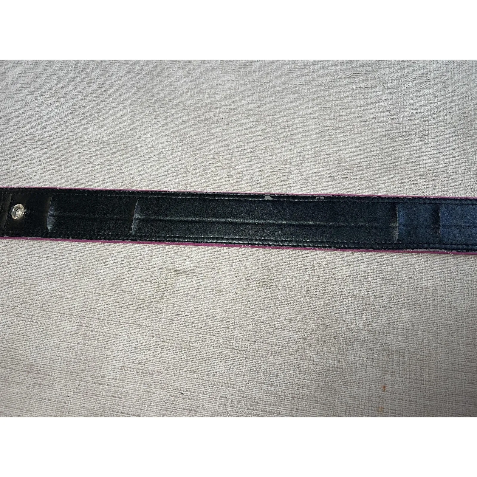 New York & Company Belt Womens Medium Pink Fabric Covered Buckle Wide Grommet - Image 5