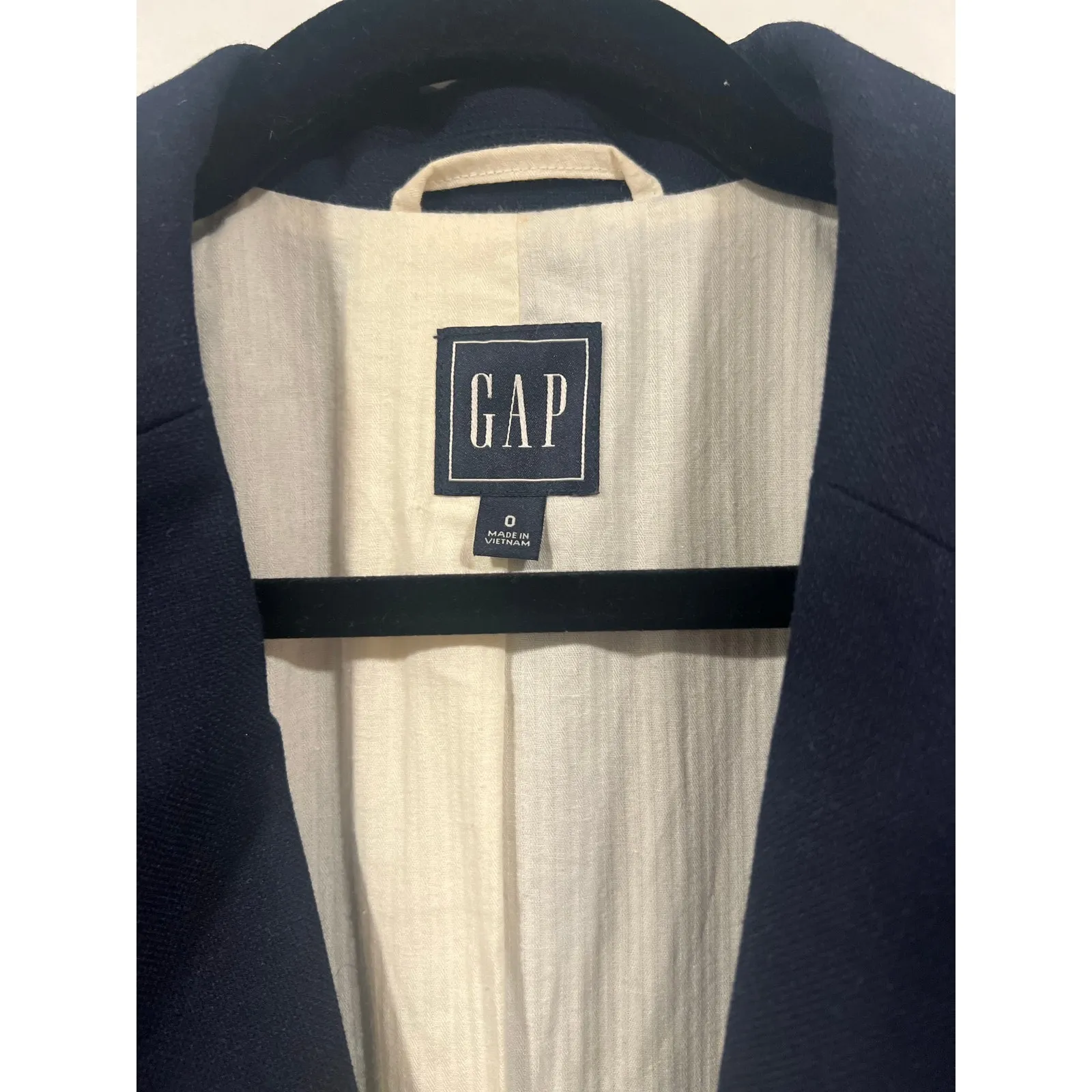 Gap Women’s Preppy Double Breasted Wool Blazer Navy Gold Buttons Corpcore Size 0 - Image 6