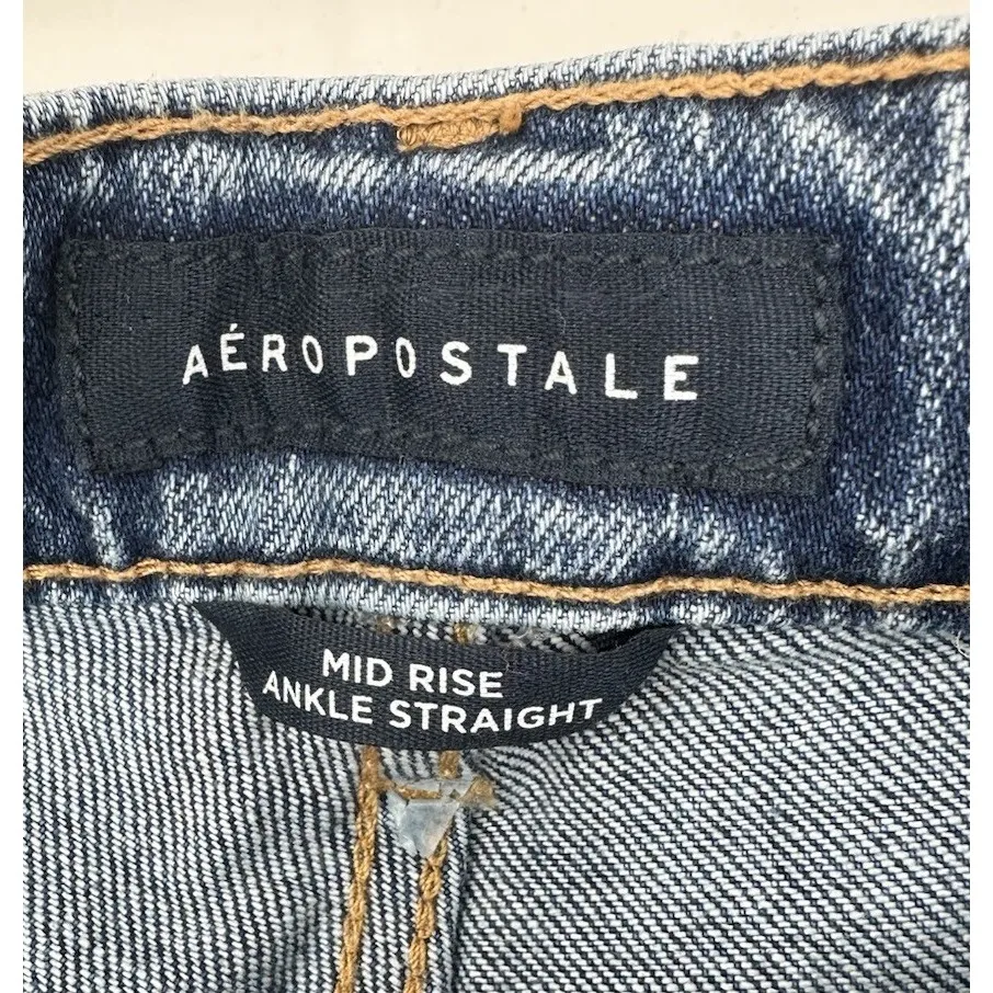 Aeropostale Jeans Women's Sz 4R Mid Rise Ankle Straight Med Wash Normcore NWT - Image 5