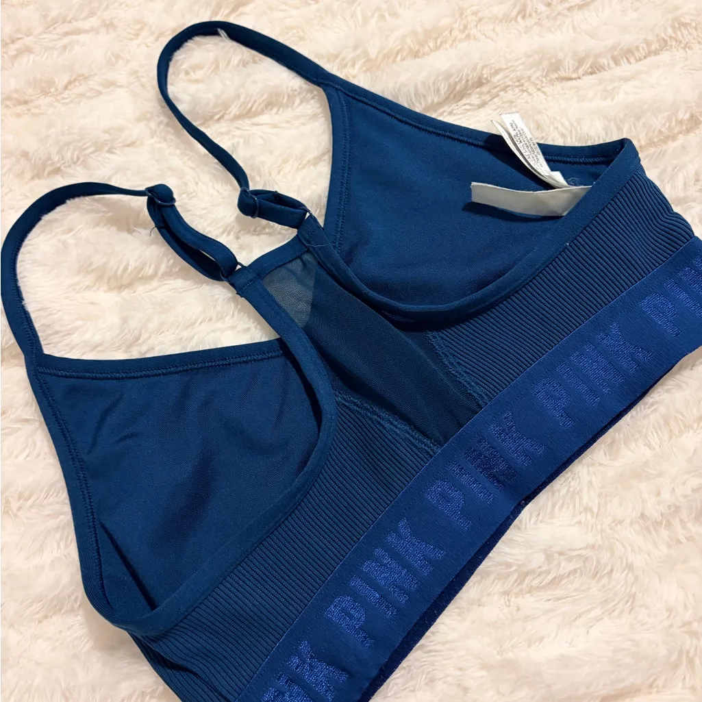 PINK Victoria's Secret Women's Teal Sports Bra - Image 2