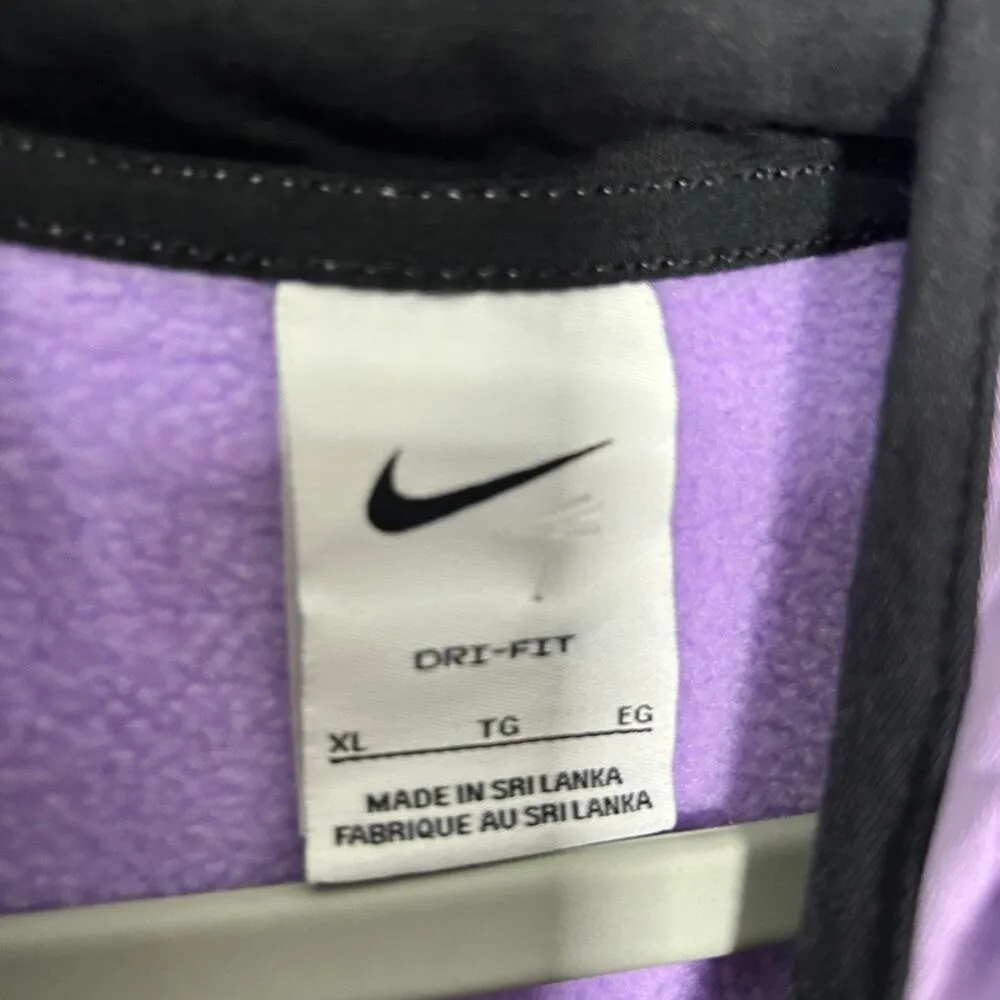 NEW Nike Women's Therma-FIT Crop Hoodie Purple Floral Large Gorpcore Fairycore - Image 8