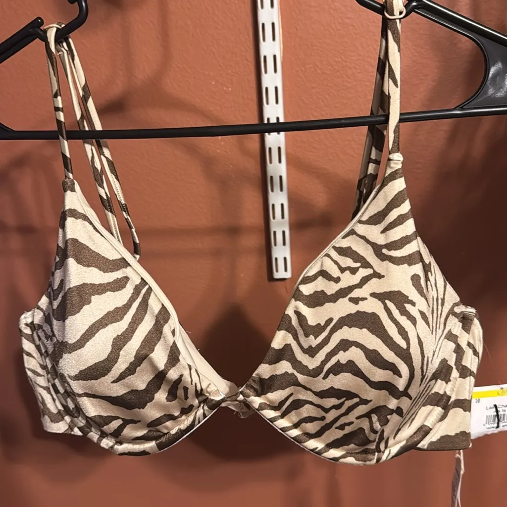 Good American Zebra Print Bikini Top - Image 4
