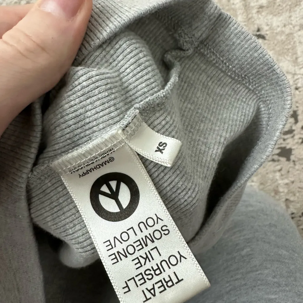 Madhappy Gray Ribbed Baby Tee Size XS - Image 3