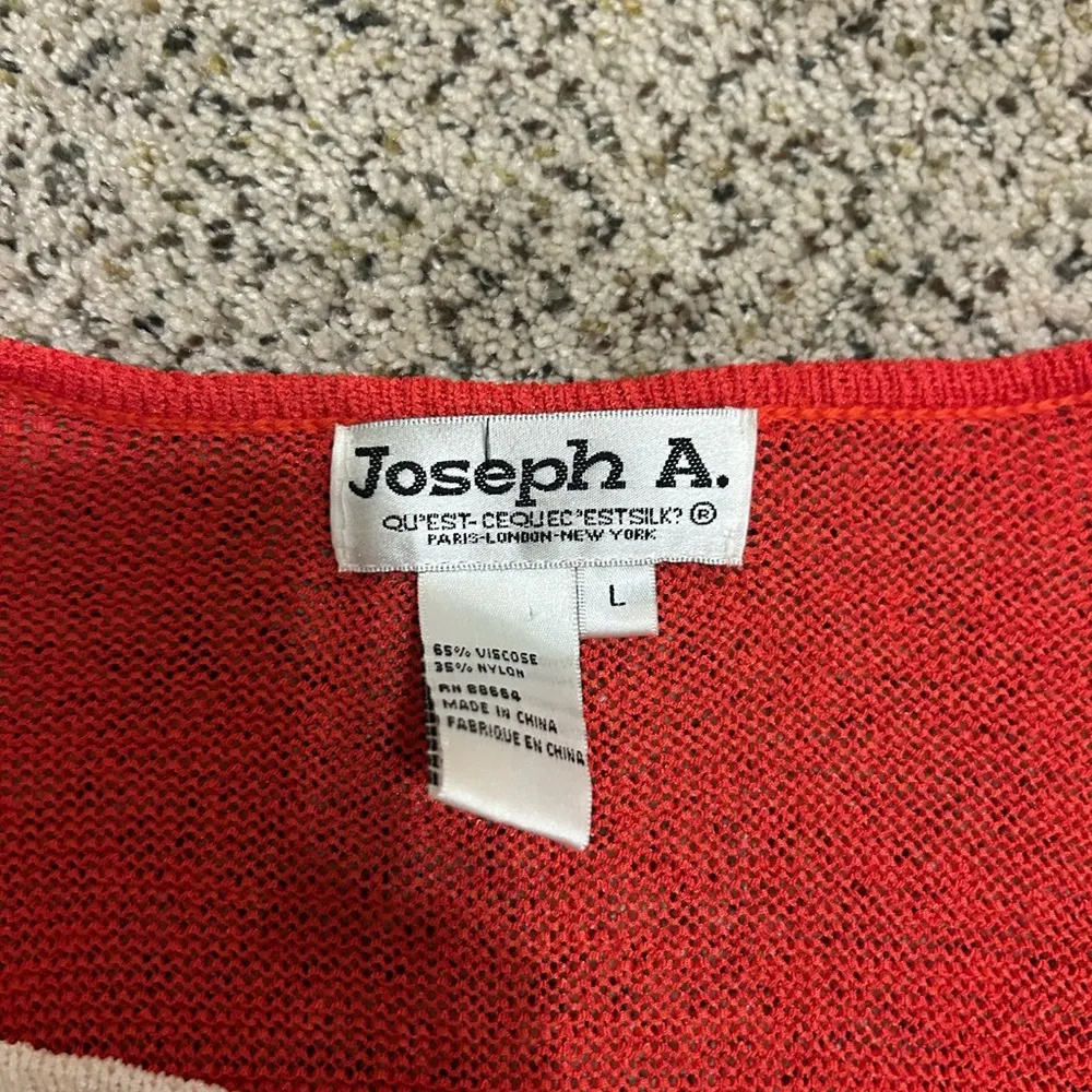 Joseph Red V-Neck Sweater with Layered Design - Image 2