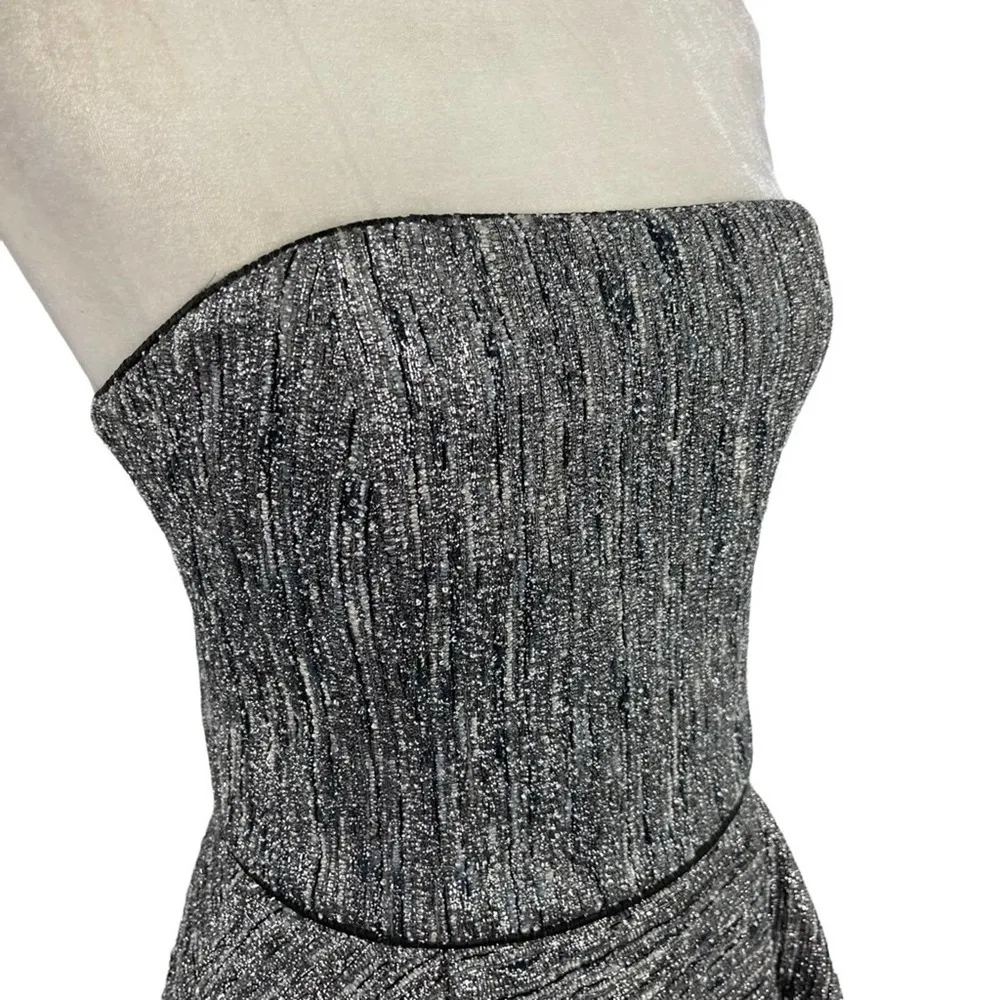 Hunter Bell Womens Size 4 Grace Dress Strapless Cocktail Gray Silver Mini Gown - Image 16