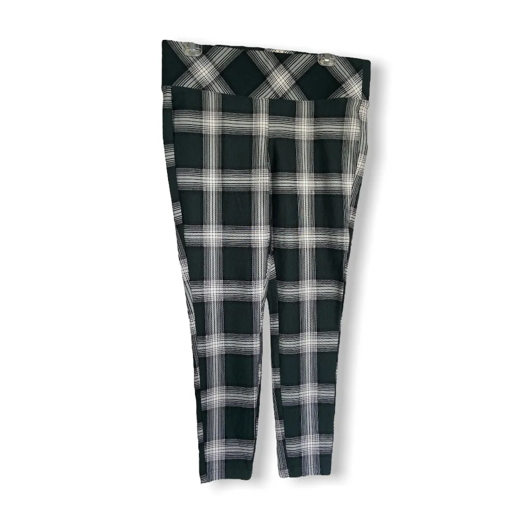 Torrid Womens Pants 00 10 Studio Premium Ponte Slim‎ Fix Pixie Dark Green Plaid - Image 5
