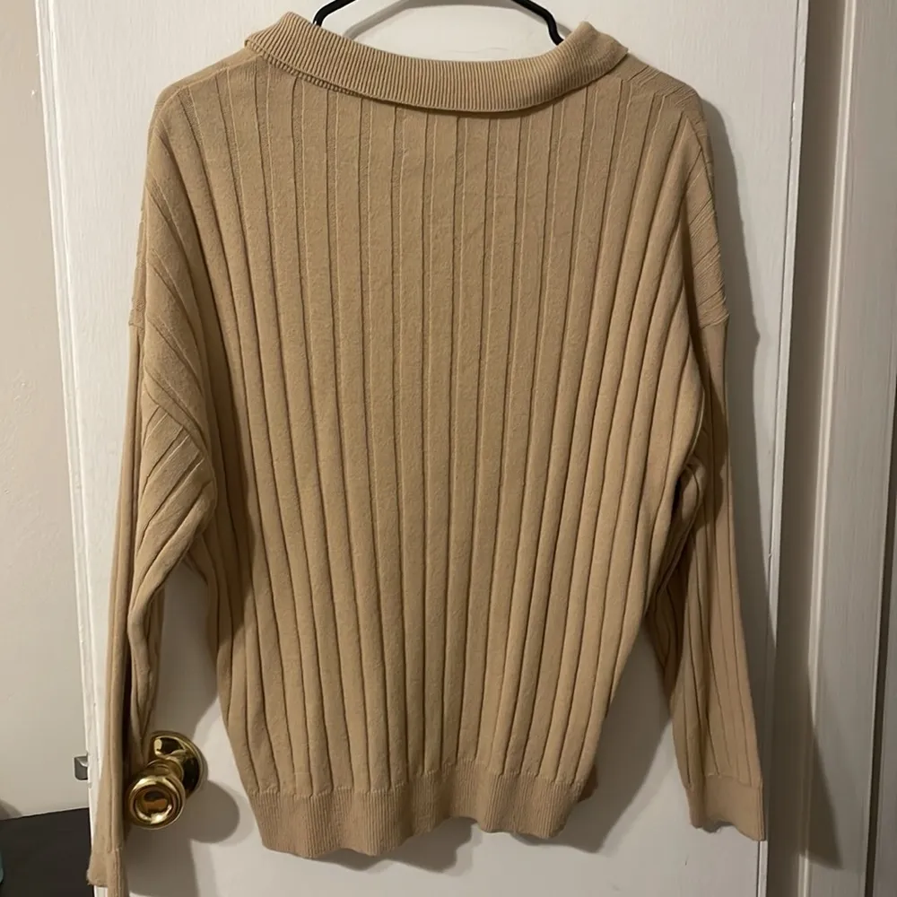Polo Sweater with Ribbed Fabric - Image 3