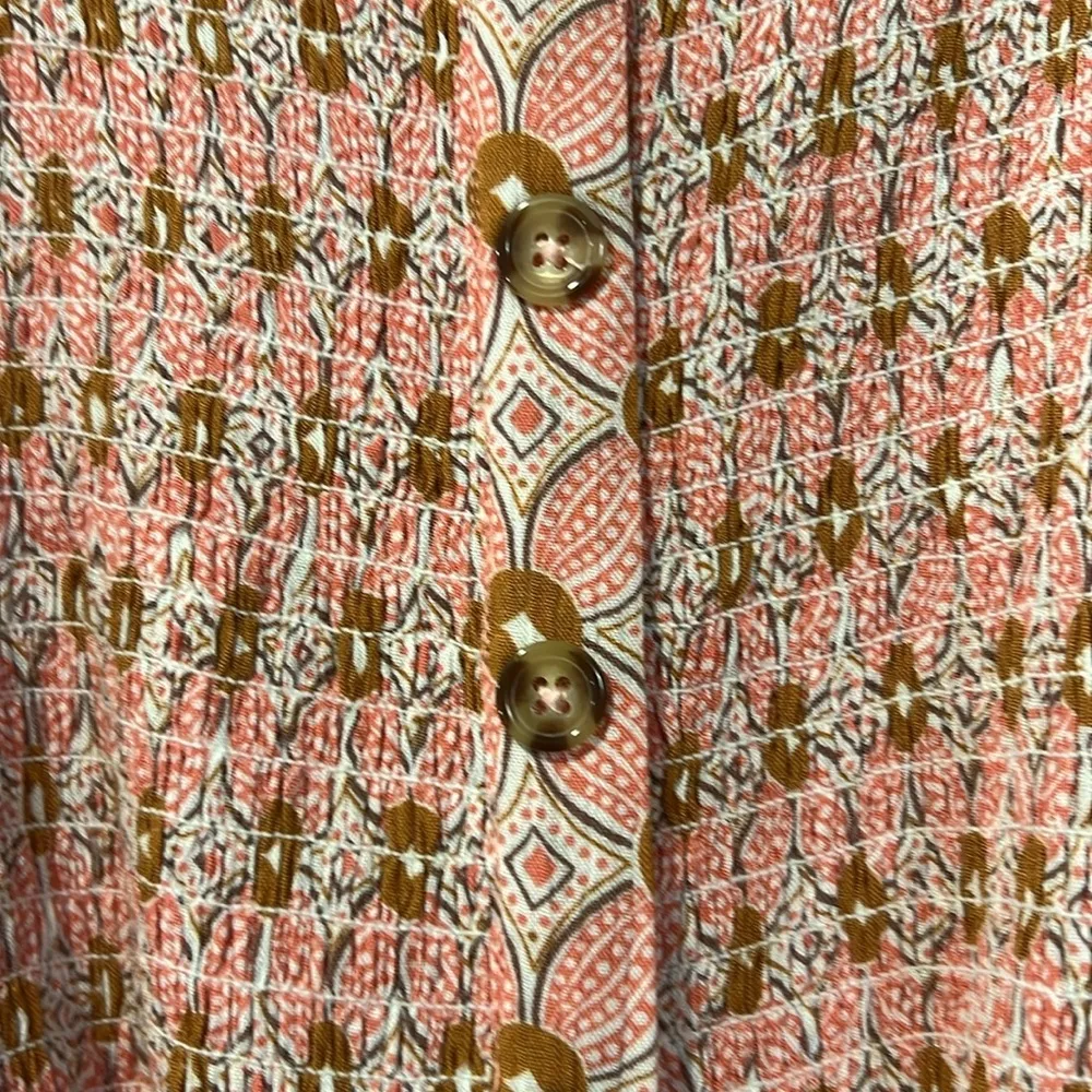 Olivaceous Pink Patterned Rayon Strapless tube top style Jumpsuit size medium - Image 5