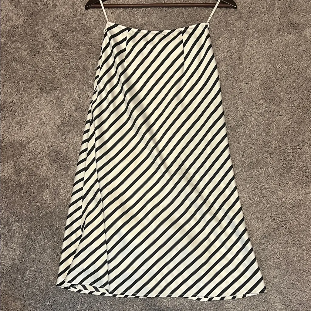 Lulu's Black and White Striped A-Line Skirt - Image 5