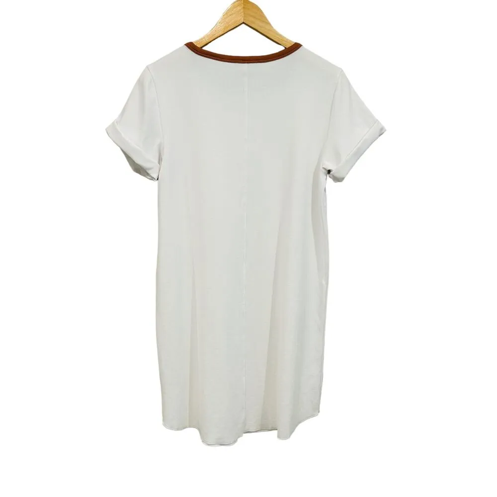 NEW Lilla P White Maeve Trim Pocket Tee Short Sleeve Dress Size Medium - Image 9