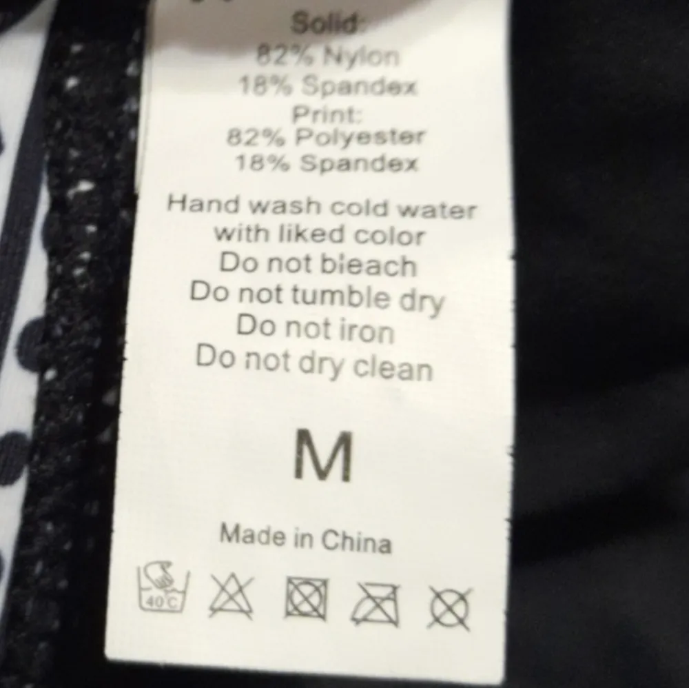 Black and White Bikini Top Size Medium - Image 4