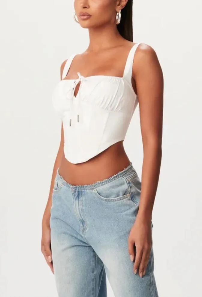 Shirting Ruched Corset Top - Image 3