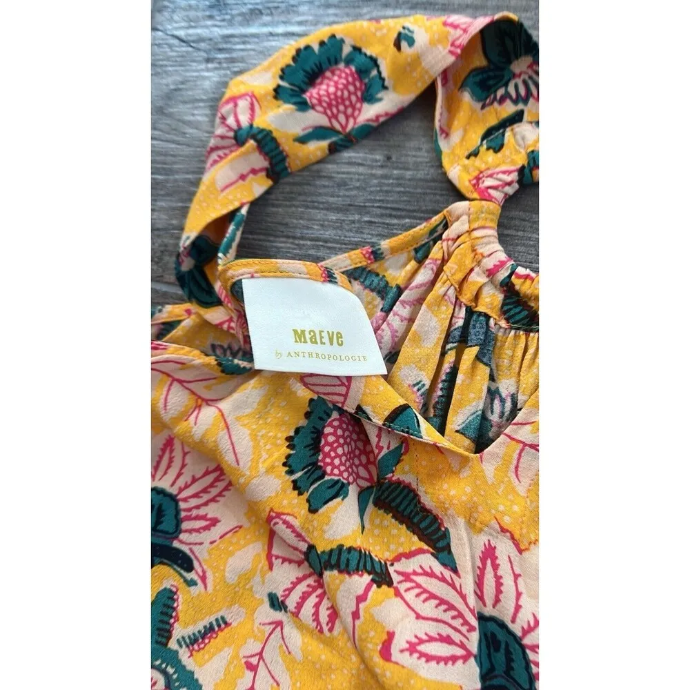 Anthropologie MAEVE Mica Floral Botanical Halter Top Size US 2 #165 - Image 7