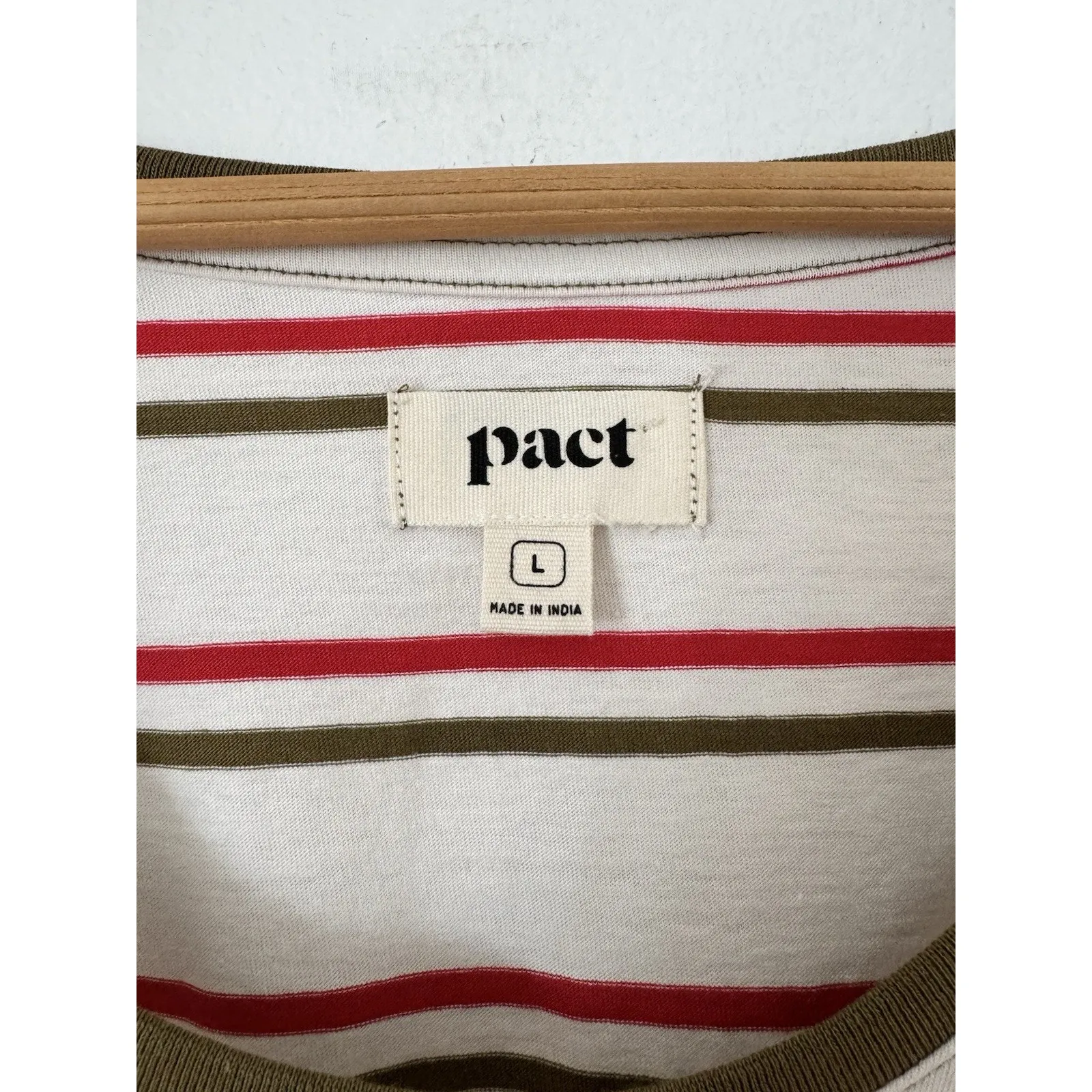 Pact Women’s Organic Cotton Softspun Long Sleeve Striped T-shirt Size Large - Image 4