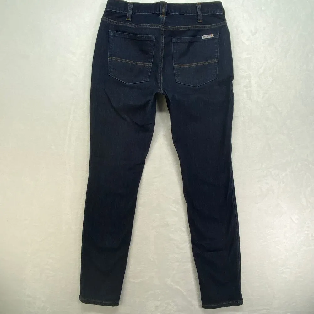 Carhartt Jeans womens Size 4 Slim Fit‎ Skinny Leg Dark Blue Denim Jeans Regular - Image 11