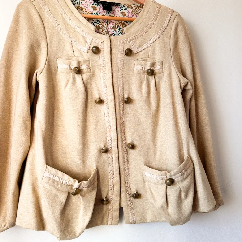 Marc by Marc Jacobs Pale Yellow Cottagecore Romantic Military Cotton Jacket S - Image 9