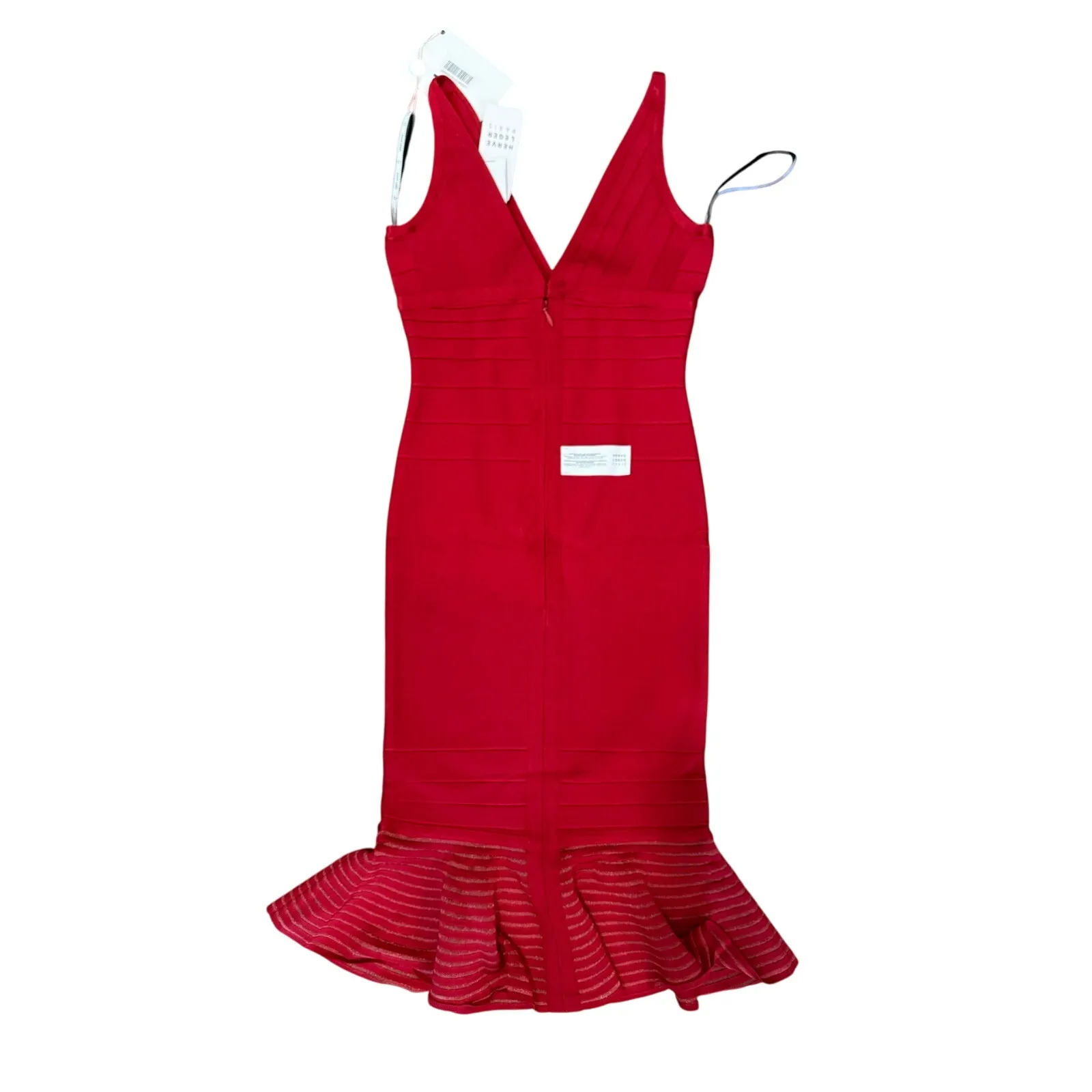 HERVE LEGER Romantic Cocktail Metallic Trim Designer Bandage Midi Dress $1,690 - Image 5