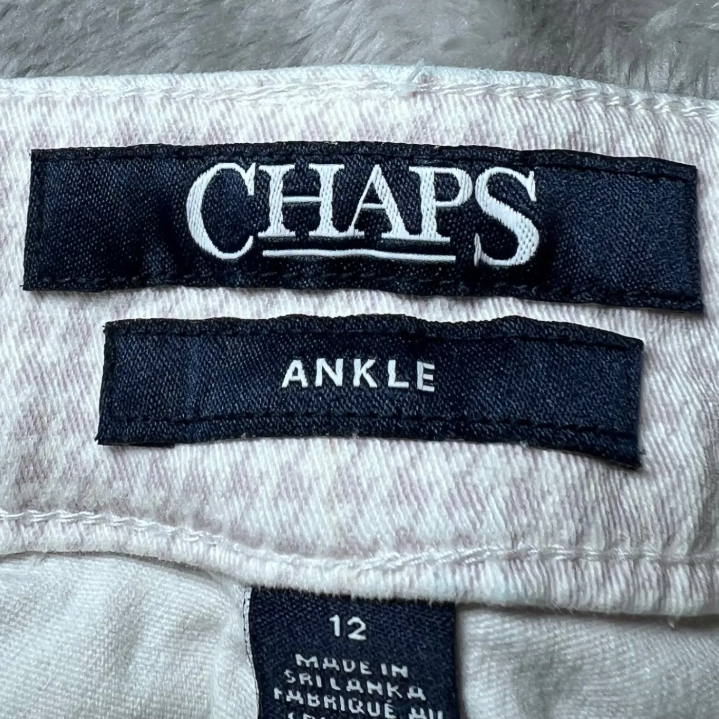 Chaps Ankle Pants Womens  12 Grey Gingham Check Stretch Casual Work Everyday - Image 4