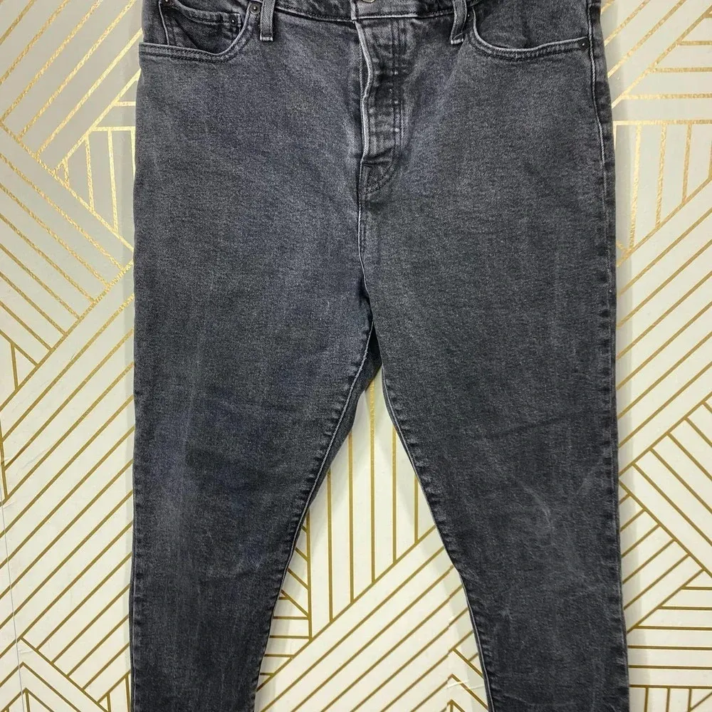 LEVIS Wedgie Skinny Jeans in Black Gray Denim High‎ Rise Size US 32 - Image 6