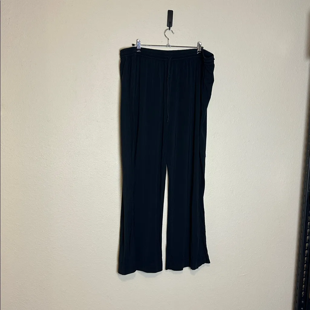 Honeylove Blisswear Wide Leg Black Drawstring Pull‎ On Pant Sheer Side Panel Size 2X - Image 4