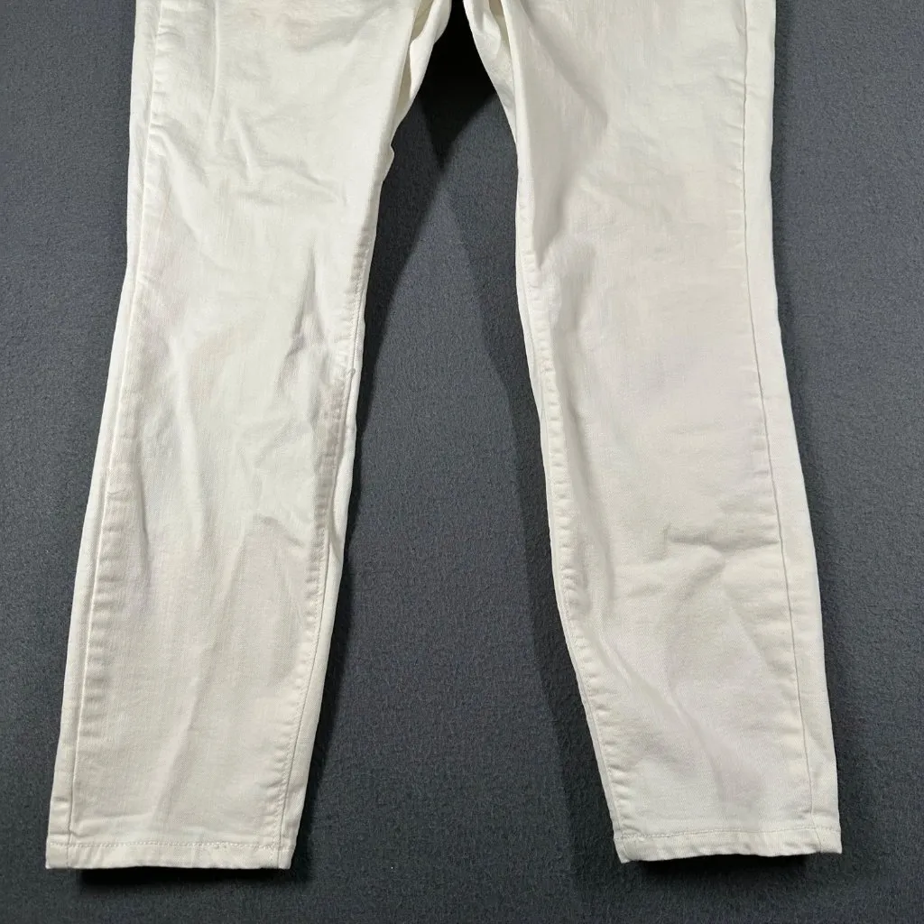 Loft Outlet Womens 12P White Skinny‎ Ankle Cropped Cotton Blend Jeans - Image 2