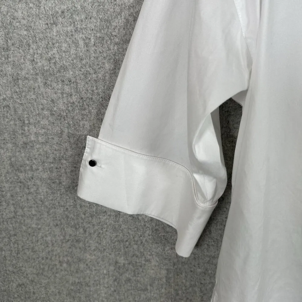 Ming Wang Two Button Top Small White Black Half Sleeve Lightweight Cotton Blend - Image 5