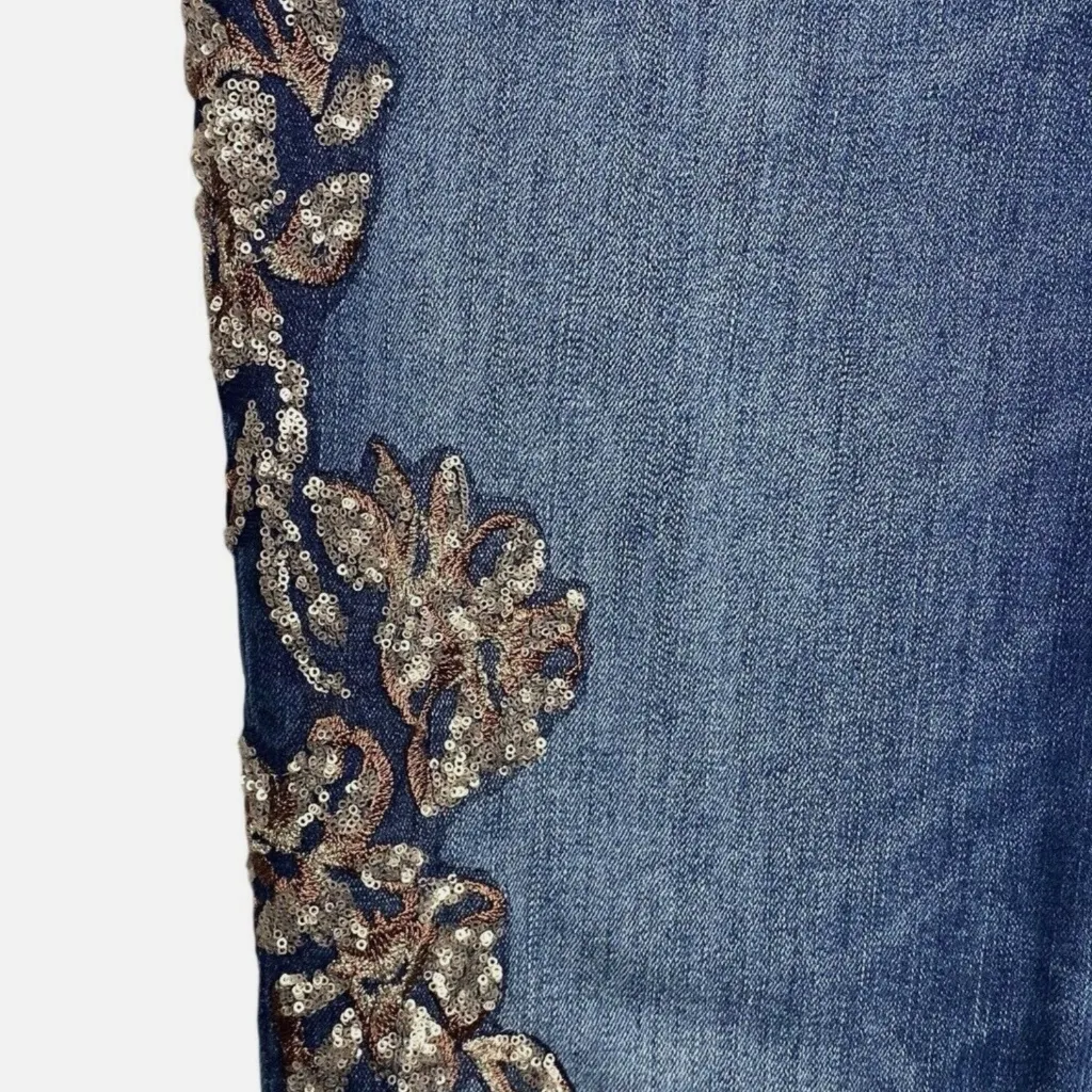 WHBM Sequin Lace Jeans The Slim sz 2 EUC - Image 10
