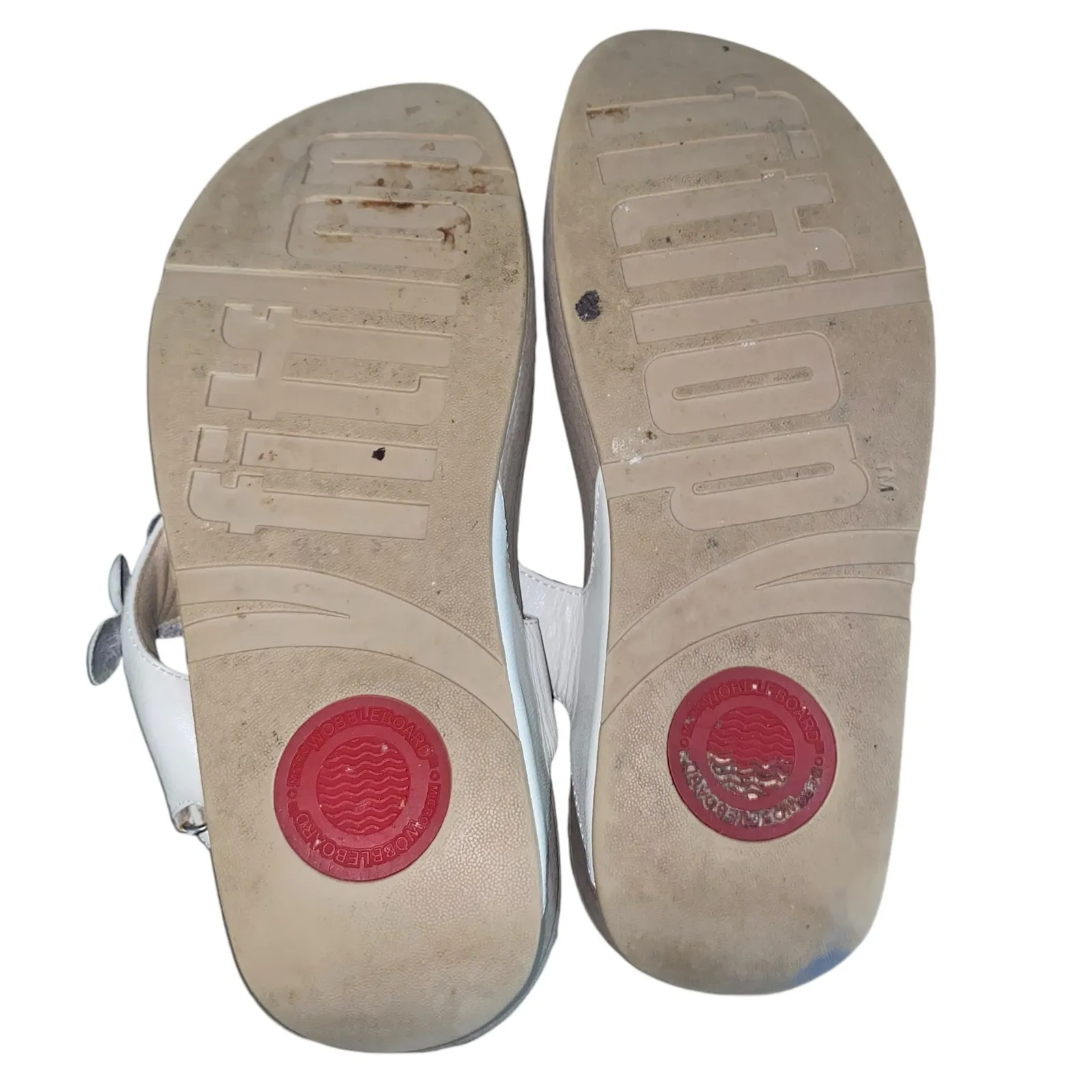 Fitflop Floretta Fluer Slingback Sandal Mule Cream Tan 100% Leather Size 8 - Image 5