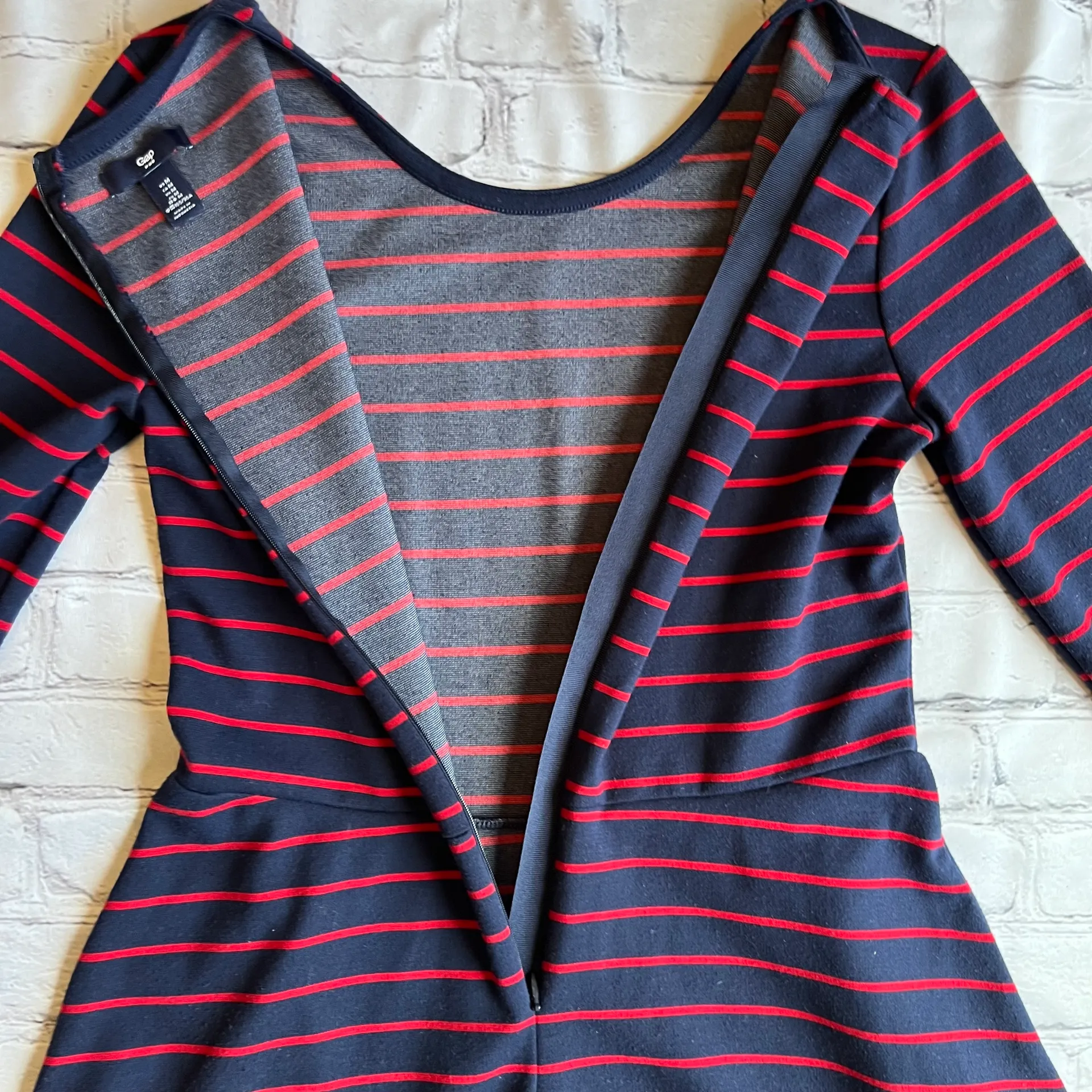 Nautical Striped Preppy Fit & Flare Dress Medium - Image 5