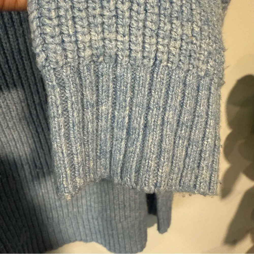 CROP RIBBED KNIT LONG SLEEVE PULLOVER SWEATER SIZE M - Image 4