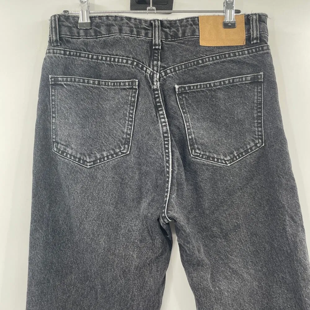 Zara Acid Wash Black Jeans Pants Size 6 100% Ecologically Grown Cotton - Image 4