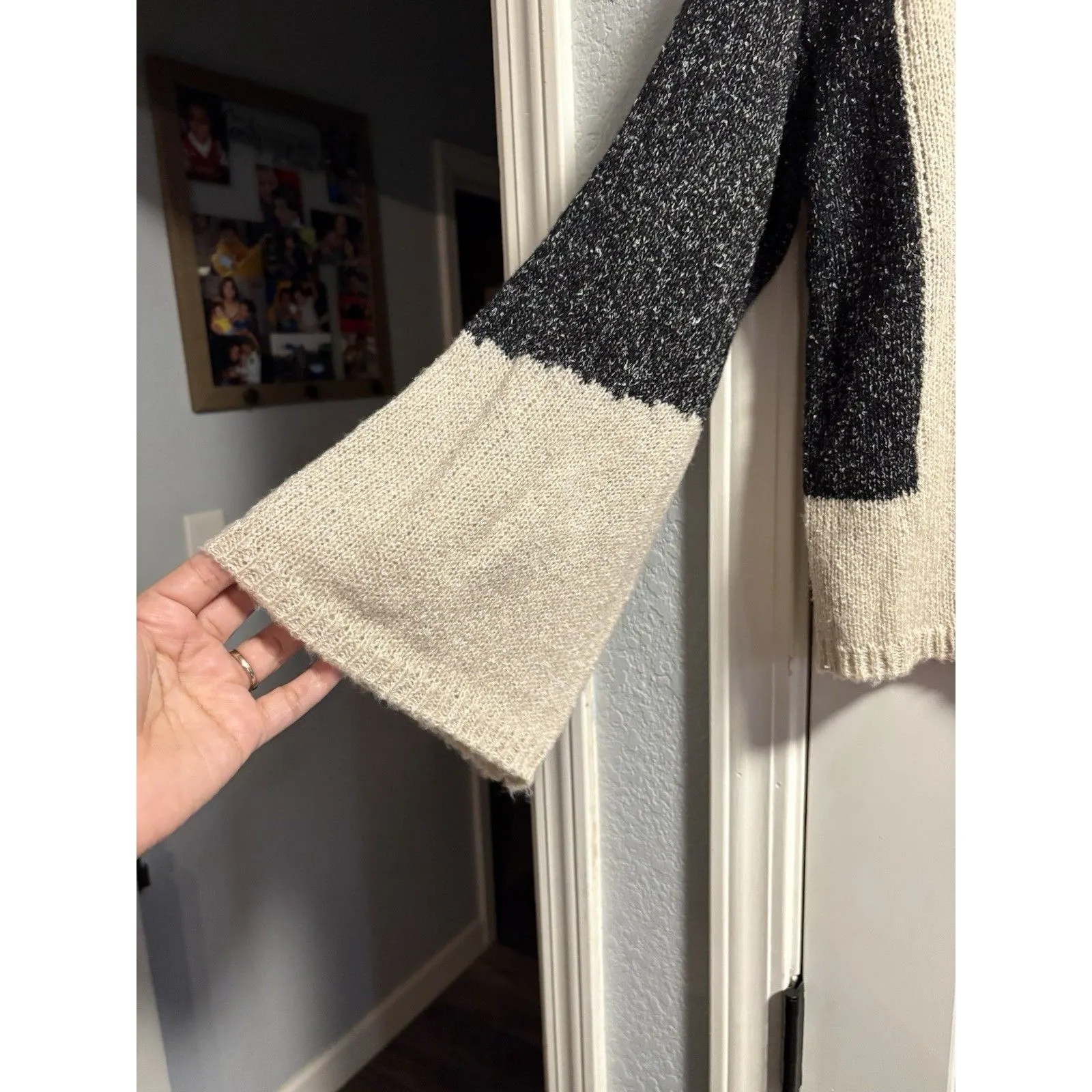 Blu Pepper Colorblock Oversized Mock Neck Sweater Size M - Image 2