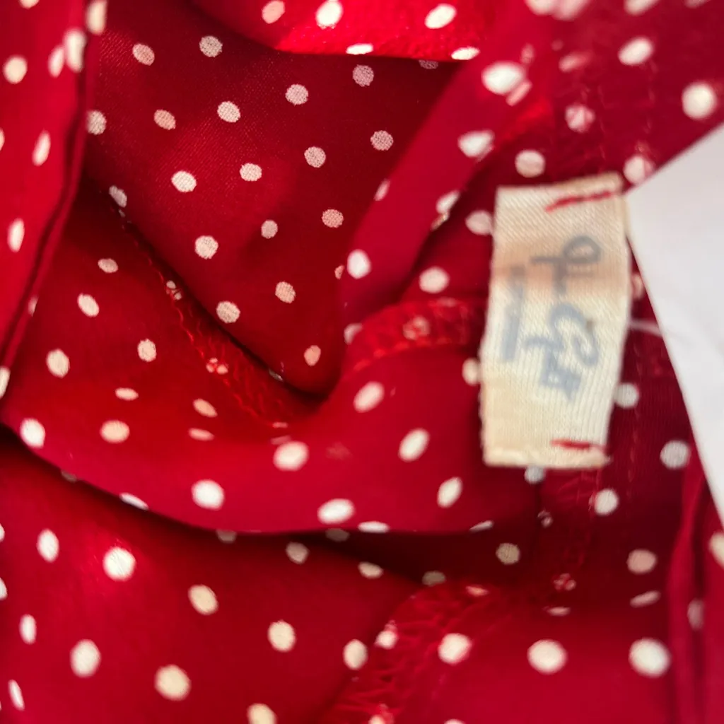 John Galt Red Polka Dot Wrap Skirt – One Size – 100% Rayon – Made in USA – NWT - Image 6
