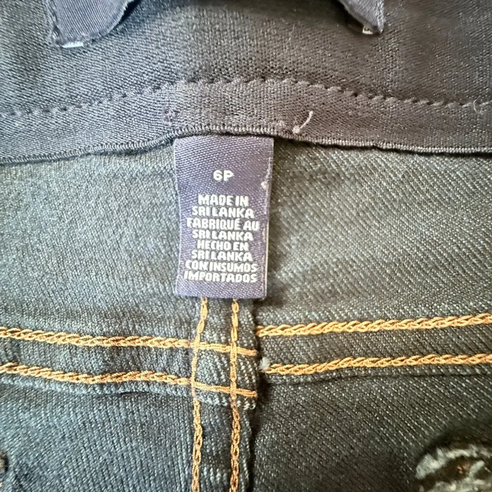 Chaps dark wash straight leg stretchy button zip five pocket blue denim jeans 6P - Image 8