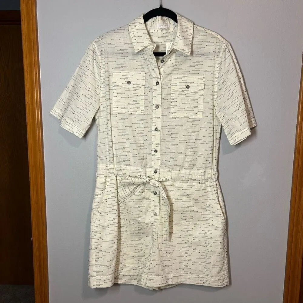 34N 118W Anthropologie Giana Utility Romper cream‎ size M NEW - Image 5