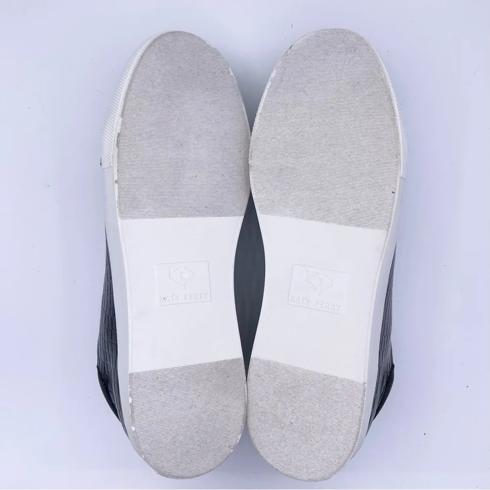 crocodile lace up luxe sneakers black/white women Size 7 1/2 - Image 8