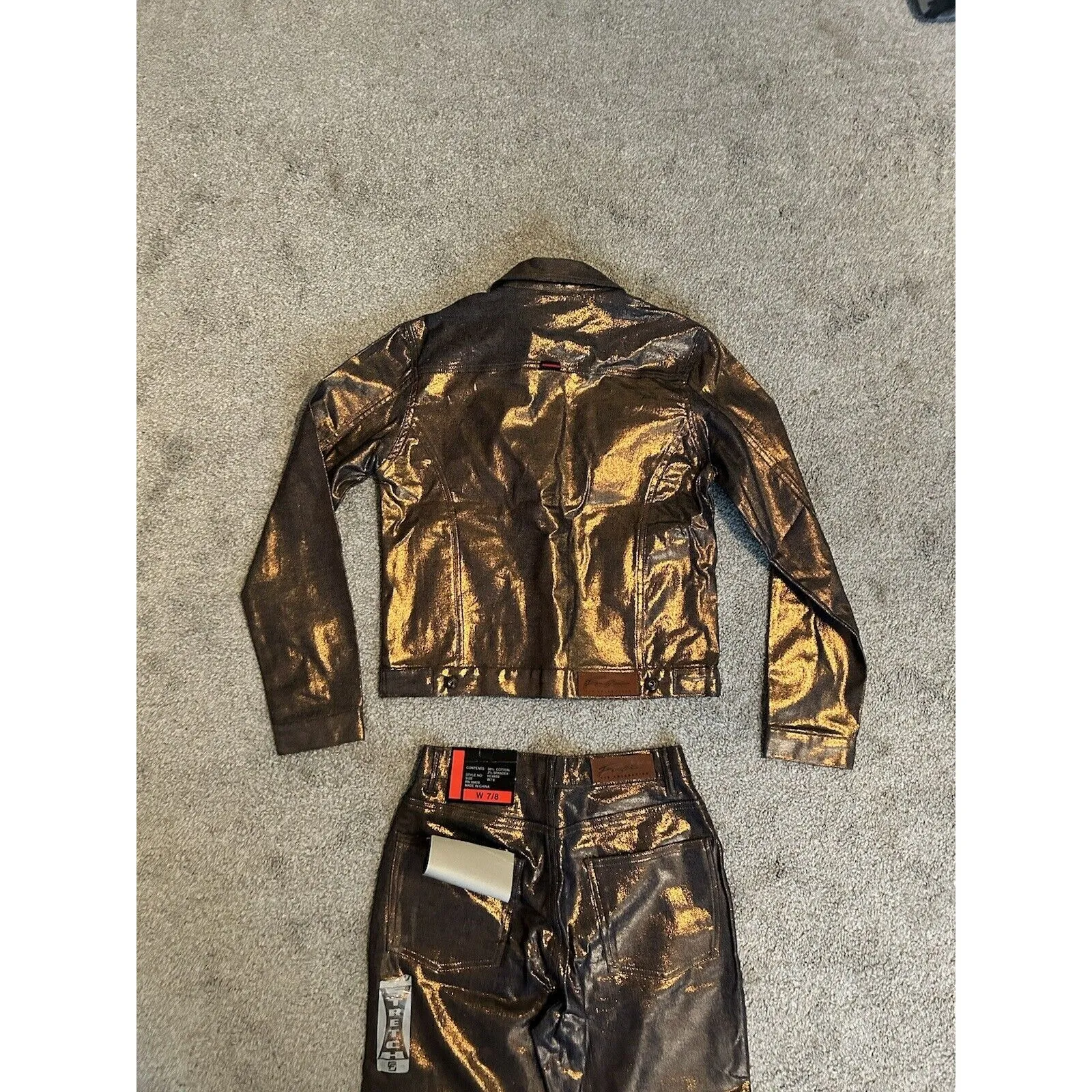 Vintage Y2K FUBU Metallic Brown Pants 7/8 And Matching Jacket 9/10‎ NWT Size M - Image 7