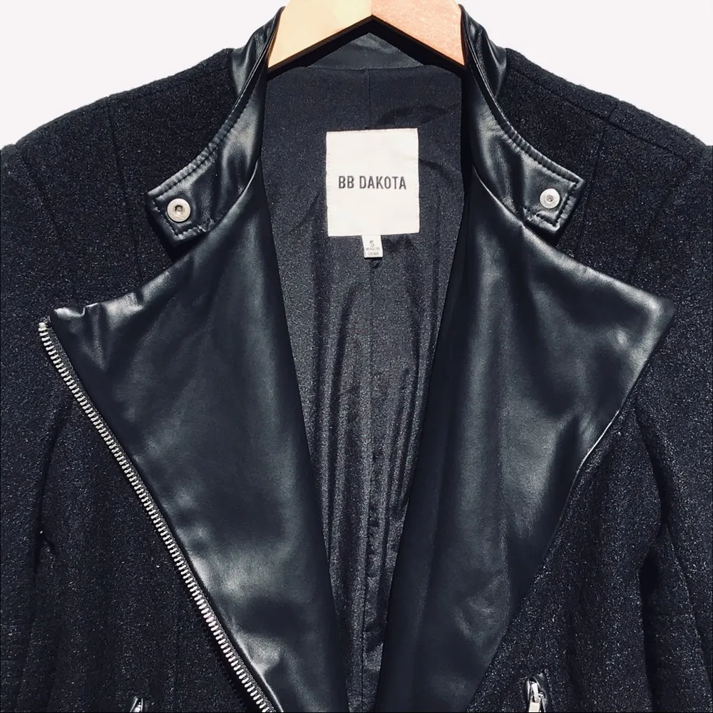 BB DAKOTA Moto Jacket Black Wool - Image 5