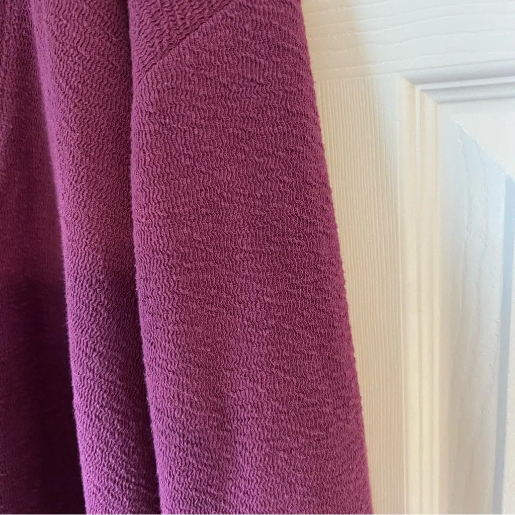 Lou And Grey Textured Quarter Zip Sweater Women Large Purple Cozy Cowl Neck - Image 5